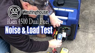 Westinghose iGen4500 Dual Fuel Noise amp Load Test  Decibel amp Voltage Test [upl. by Dumm]