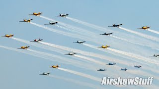 Mass Warbird Formations  EAA AirVenture Oshkosh 2021 [upl. by Eelaras]