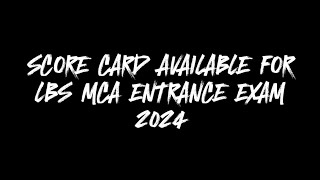 Score card published for lbs mca entrance exam 2024 [upl. by Cima]