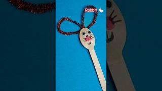 Easy Rabbit craft from spoon New Creative Craft ideas for kids rabbit trending animals youtube [upl. by Dhar312]