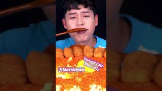 Bonggil ASMR fried chicken rice egg fish roe Mukbang bites only shorts viralvideo fyp video fy [upl. by Deery]