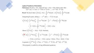 Laplace transform of derivatives [upl. by Lacombe274]