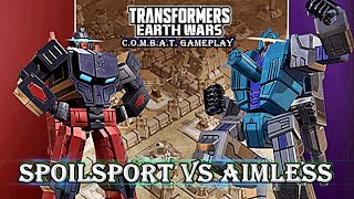 AIMLESS VS SPOILSPORT  TRANSFORMERS EARTH WARS  COMBAT Challenge Battle [upl. by Esiouqrut]