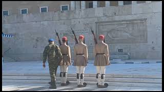 change of guards in Athens takes place every hour in the day [upl. by Ahsemo223]