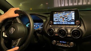 NISSAN Juke Hybrid 2023  DRIVING at night AMBIENT lights infotainment [upl. by Cath333]