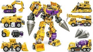 Transformers JINBAO G2 Yellow Devastator  Upgrade kit Combine Construction Vehicles Robot Toys [upl. by Mcspadden]