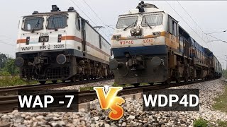 WAP7 🆚 WDP4D High Speed Action  Indian Railways  WAP7 🆚 WDP4D हाई स्पीड एक्शन  भारतीय रेल [upl. by Aselehc]