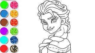 DESSINER UNE Elsa Frozen  vidéo éducative amp Planète coloriage [upl. by Maxentia161]