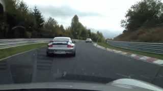 Porsche 991 Carrera 34 chasing 996 GT2 at the Nürburgring [upl. by Yanad]