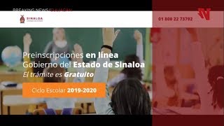 Preinscripción escolar 20192020 SINALOA [upl. by Falkner]