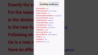 Avoiding Wordiness  Improve Your English EnglishEmporium3 english shorts viral learn [upl. by Isis]