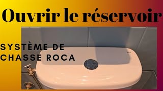 Démonter réparer réservoir chasse deau WC bouton poussoir nouveau Roca Zoom Sedépanner [upl. by Ellezaj623]