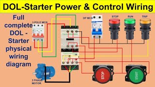 DOL Starter Control Wiring Diagram Full Explained Step by Step  DOL starter  DOL starter wiring [upl. by Arley]