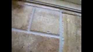 Diy Travertine tile floor installation without clogging fisher holes [upl. by Yovonnda]