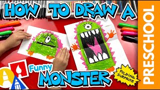 How To Draw A Funny Monster Folding Surprise  Preschool [upl. by Acir]