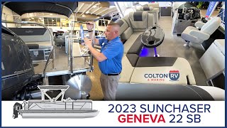 2023 Sunchaser Geneva 22 SB Pontoon Boat Walkthrough Tour [upl. by Eiramlatsyrc]