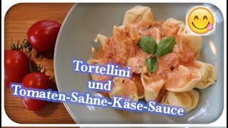 Tortellini mit TomatenSahneSoße  schnell einfach und lecker  😋 🍅 [upl. by Boswell997]