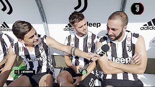 INTERVISTA DIVERTENTE DI DYBALA A DOUGLAS COSTA HIGUAIN BARZAGLI KHEDIRA KEAN E ALEX SANDRO [upl. by Ataliah]