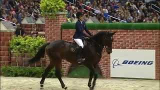 Jessica Springsteen and Lisona Winning the 25000 Puissance at 2014 WIHS [upl. by Eelarak]