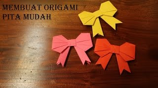 Cara buat origami pita cantik melipat pita dengan origami [upl. by Lorrac556]