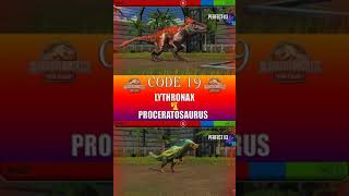 LYTHRONAX VS PROCERATOSAURUS  JURASSIC WORLD THE GAME [upl. by Edgardo]