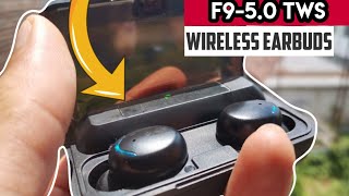 F9 50 TWS Bluetooth Earphones 50 Unboxing Black  New Generation Heavy Bass [upl. by Nabatse639]