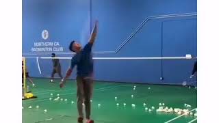 Badminton Backhand smash training [upl. by Rafaellle]