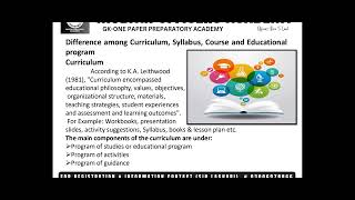 Curriculum developmentLecture1SSTHMHMsTGTMULTAN OFFICERS ACADEMYMOA [upl. by Hillery359]