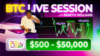 DAY 23 OF LIVE TRADING 500 TO 50000 ON BTCUSDT [upl. by Lundberg]