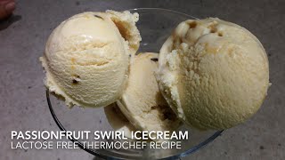 Passionfruit Ripple Lactose Free Ice Cream cheekyricho Thermochef video recipe [upl. by Yeznil]