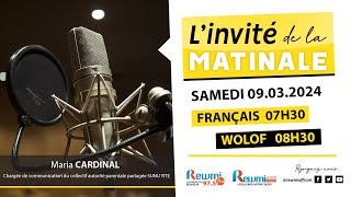 Invite de la Matinale  Avec Maria CARDINAL 09 Mars 2024 Fr…Rewmi Officiel [upl. by Hedy]