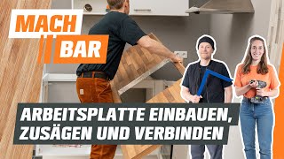 Arbeitsplatte einbauen zusägen und verbinden  OBI [upl. by Antin]