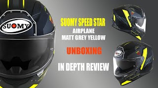 SUOMY SPEEDSTAR  AIRPLANE MATT GREY YELLOW  UNBOXING amp IN DEPTH REVIEW [upl. by Ab]