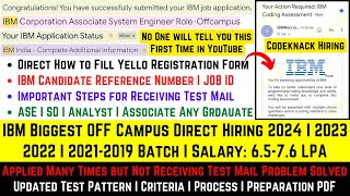 IBM Codeknack OFF Campus Drive 2024  2023  20222020 Batch  Salary 76 LPA 100 Exam Mail For All [upl. by Elisa]