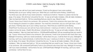 COVER Justin Bieber Hold On Sung By G the Writer [upl. by Silyhp]