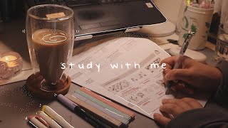 STUDY WITH ME 3hrs ‧˚･☾ exam edition 5010 pomodoro [upl. by Sirromed]