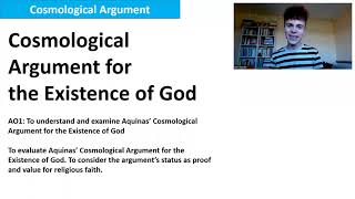 COSMOLOGICAL ARGUMENT A LEVEL RELIGIOUS STUDIES AQA [upl. by Demmer]