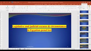 DR Ayman Elzeiny criminal penalty theory  judicial amp legislative excuses in Egyptian penal law [upl. by Itagaki]