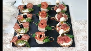 BASTANO 5 MINUTI E SONO PRONTI  ANTIPASTI DELLE FESTE TARTINE NATALIZIE [upl. by Langan]