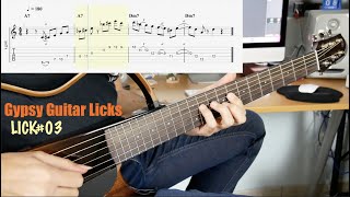 Lick 03  Gypsy Jazz Style Guitar  II V I Lick with tablature [upl. by Ahsenyl604]