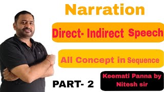 Part2What is narrationwhat is Direct amp indirect speech  Narration Rules Example Basic rules [upl. by Aretahs]