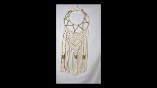 quotMacrame Full Moon Dream Catcher Tutorial  DIY Boho Decorquot [upl. by Nirroc426]