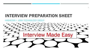 INTERVIEW PREPARATION SHEET  HASHEDIN and JOSH TECHNOLOGY GROUP [upl. by Ainadi]