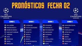 PRONOSTICOS Fecha 2 de la CHAMPIONS LEAGUE 20242025 [upl. by Eirehc]