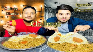 Chow mein  Omelette Kurkure Momos Challenge Chinese Combo Eating Challenge 😱 [upl. by Glory]