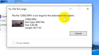 The file is too large for the destination file system File Copying under Windows 10 FAT32 ► exFAT [upl. by Fredi509]