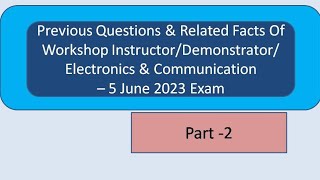 previous question paper of workshop instructordemonstrator in electronics and communication part 2 [upl. by Chavey]