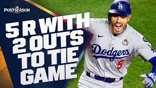 FULL INNING Dodgers score FIVE runs with 2 OUTS to TIE World Series Game 5 [upl. by Evey]