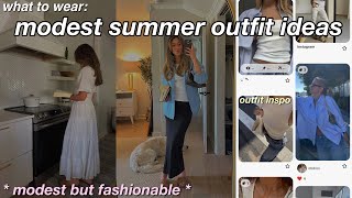 MODEST SUMMER OUTFIT INSPO must have fashion items shopping  modest workout sets and swimwear [upl. by Ahsikahs]