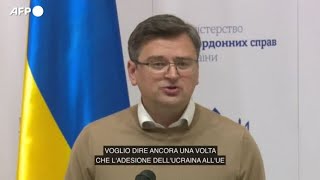 Ucraina Kuleba quotLadesione allUe e una questione di guerra o di pace in Europaquot [upl. by Ariaet]